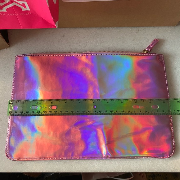 PINK 💗 HOLOGRAPHIC IRIDESCENT CLUTCH PURSE BAG 💖 - Picture 4 of 4